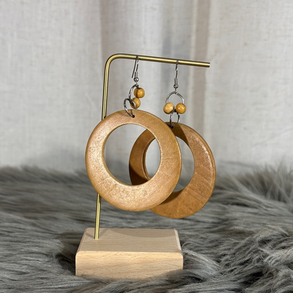 Wooden Hoop Earrings